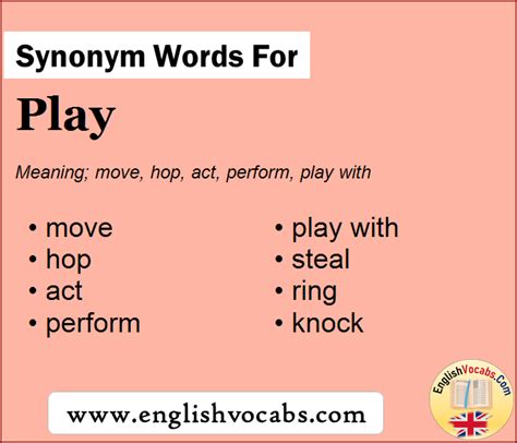 synonyms for a play